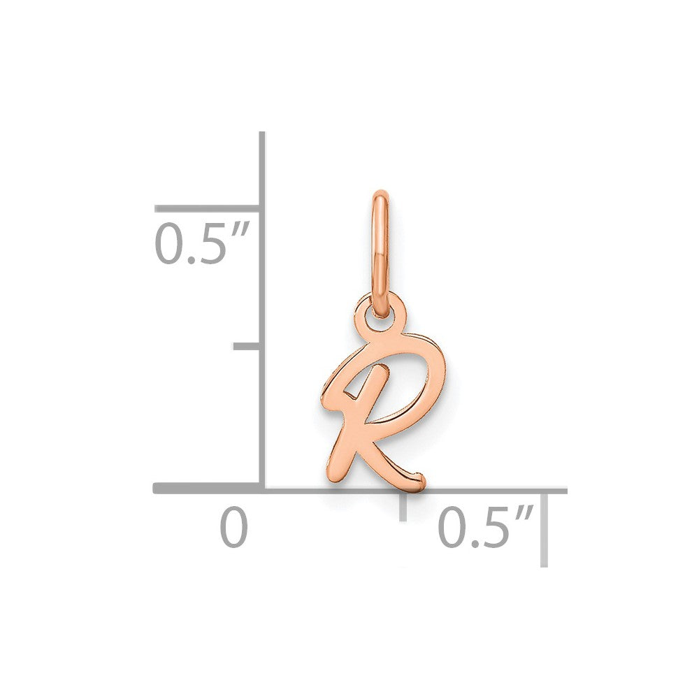 10K Rose Gold Upper case Letter R Initial Charm