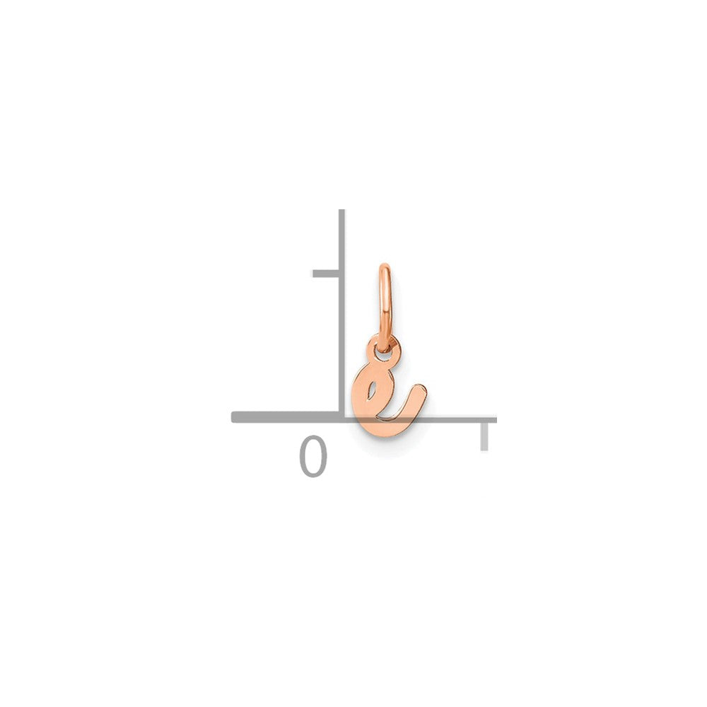 10K Rose Gold Lower case Letter E Initial Charm