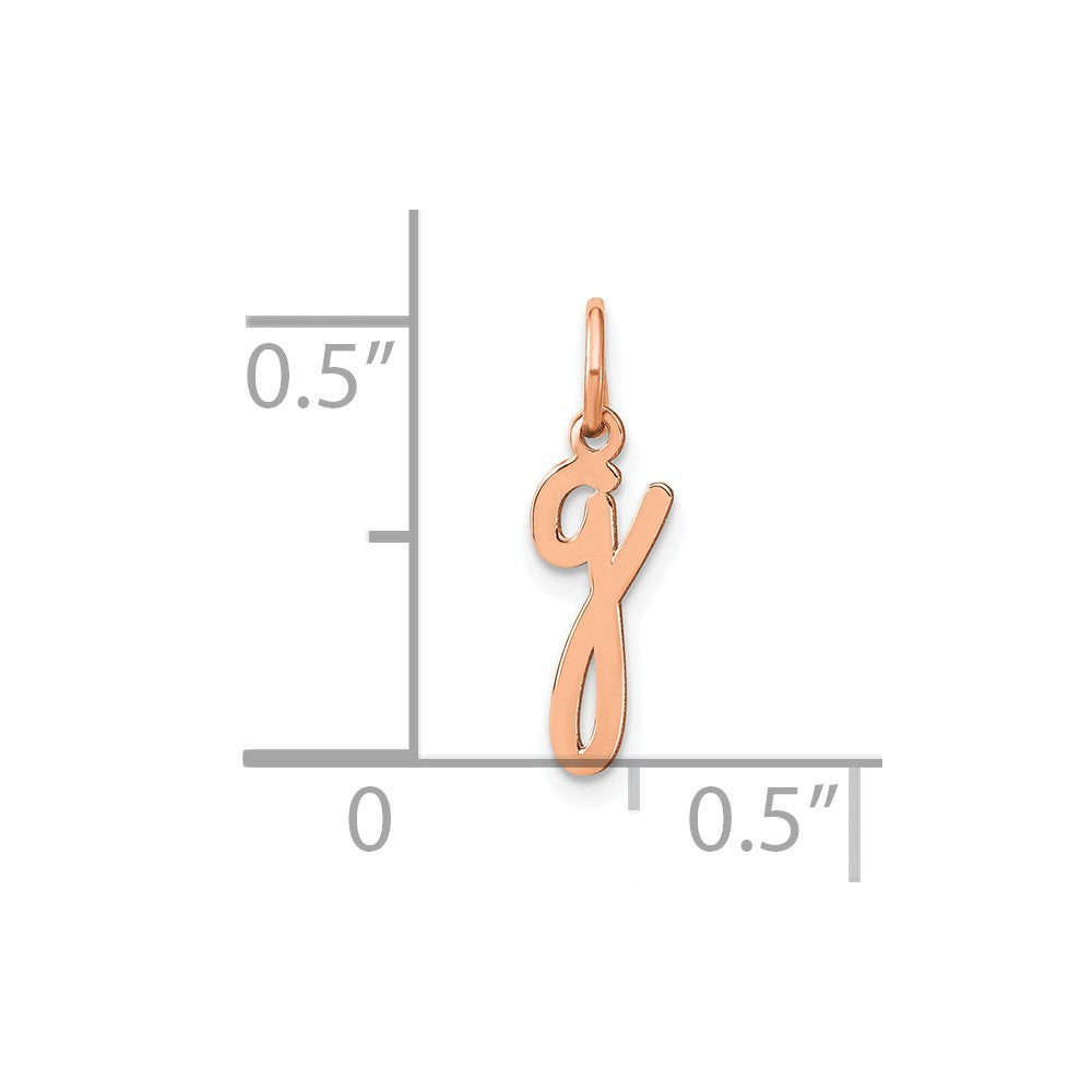 10K Rose Gold Lower case Letter G Initial Charm
