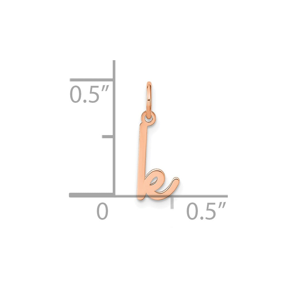 10K Rose Gold Lower case Letter K Initial Charm