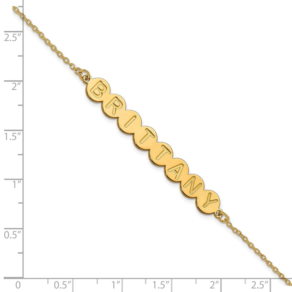 14k Yellow Gold 8 Letter Bubble Bracelet