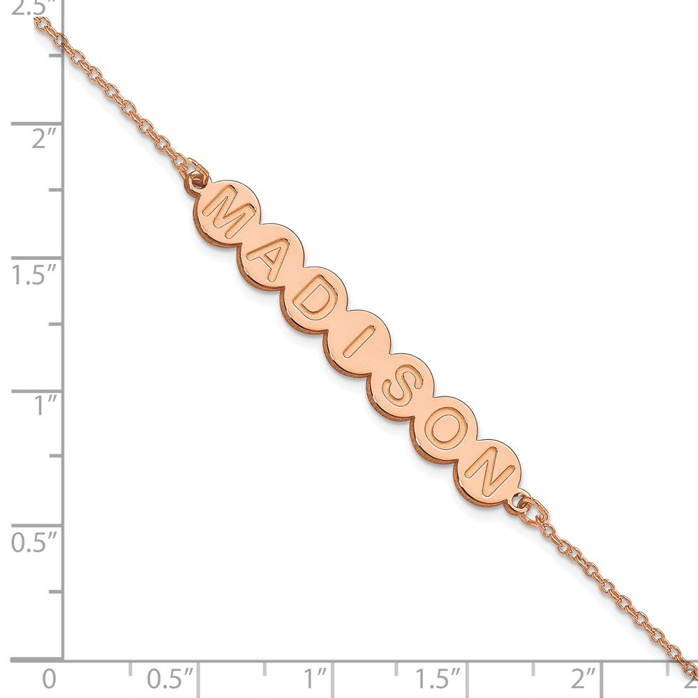 14k Rose Gold 7 Letter Bubble Bracelet