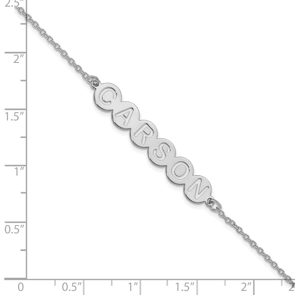 14k White Gold 6 Letter Bubble Bracelet