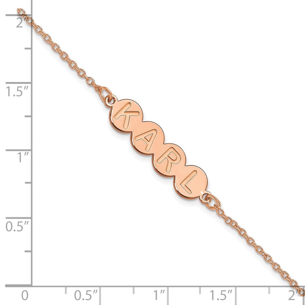 14k Rose Gold 4 Letter Bubble Bracelet