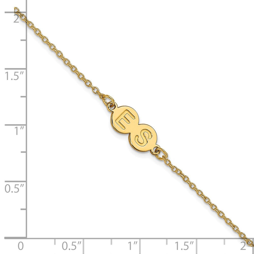 14k Yellow Gold 2 Letter Bubble Bracelet