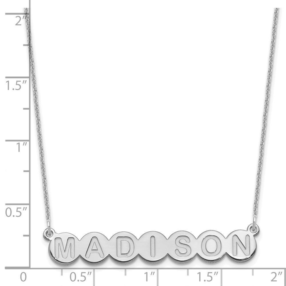10k White Gold 7 Letter Bubble Necklace