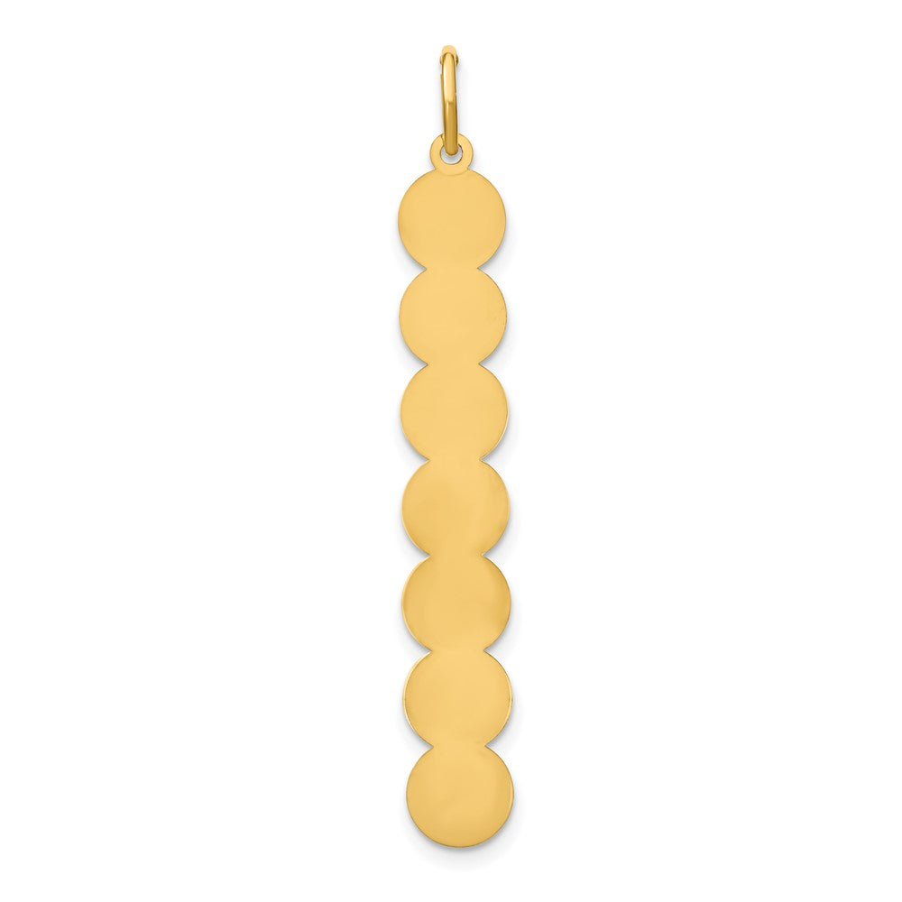 14k Yellow Gold 7 Letter Bubble Pendant