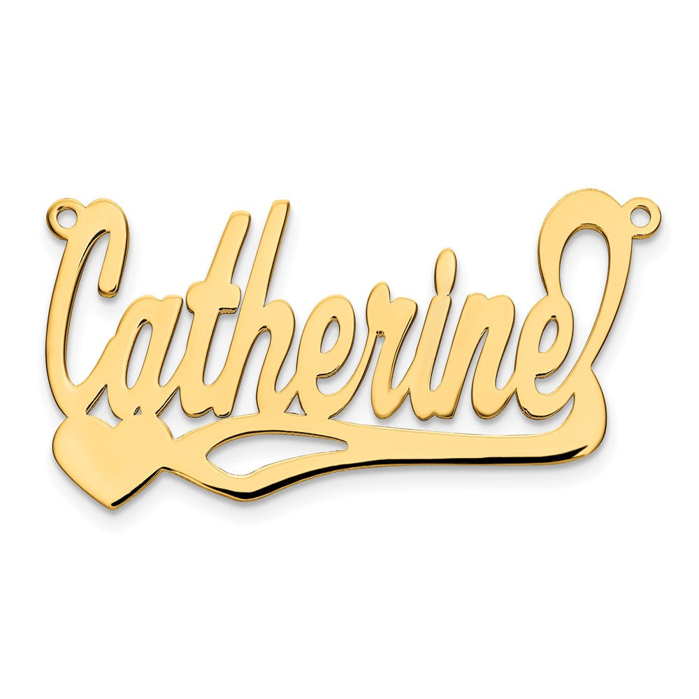 14k Yellow Gold Polished Heart Name Plate