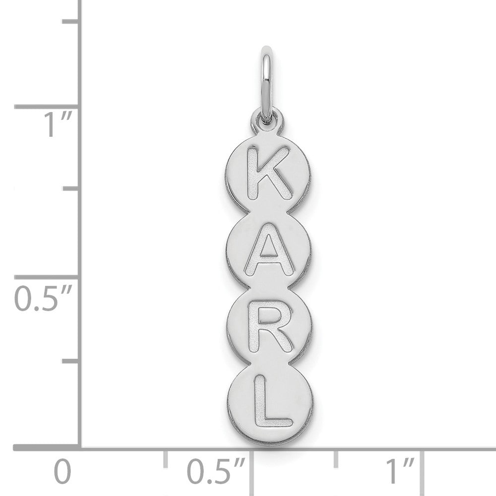 10k White Gold Rose Gold 4 Letter Bubble Pendant