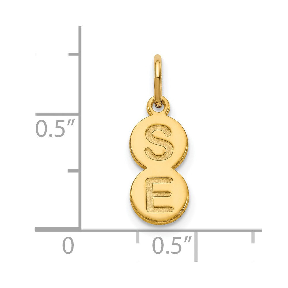 14k Yellow Gold 2 Letter Bubble Pendant