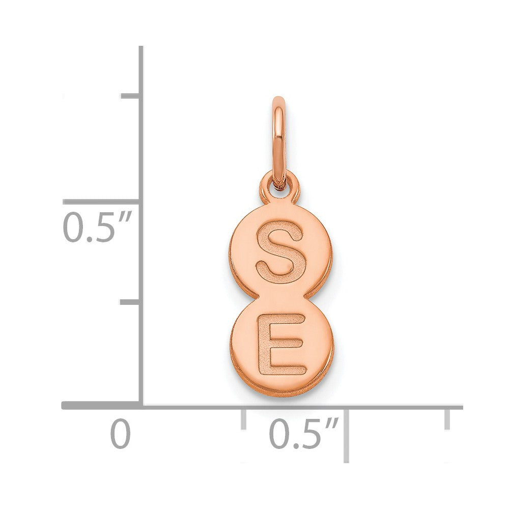 14k Rose Gold 2 Letter Bubble Pendant
