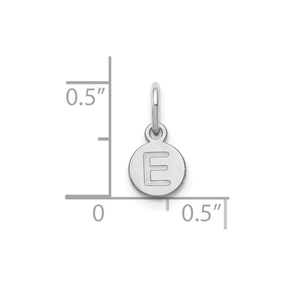 14k White Gold 1 Letter Bubble Pendant