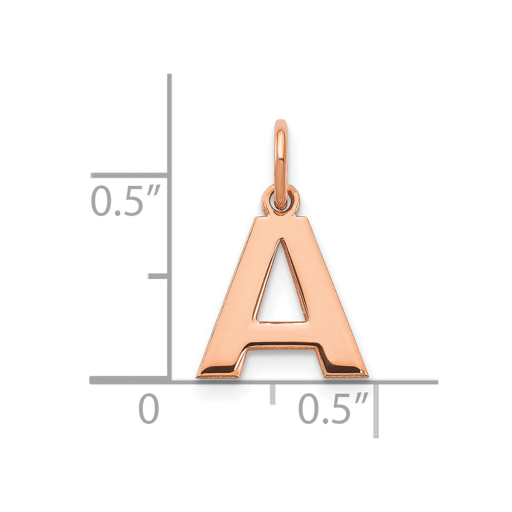 10k Rose Gold Letter A Initial Pendant