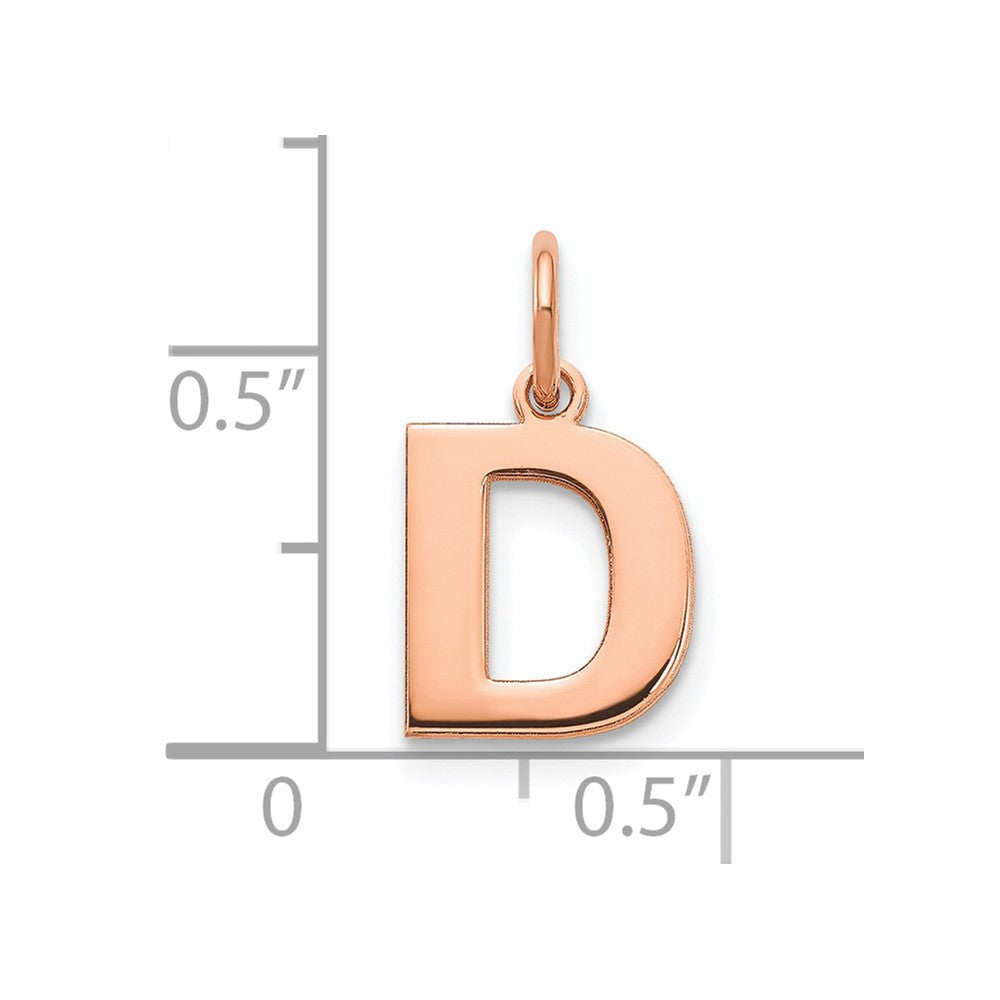 10k Rose Gold Letter D Initial Pendant