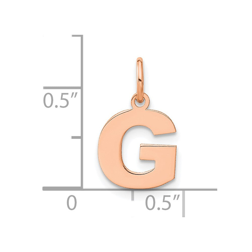 10k Rose Gold Letter G Initial Pendant