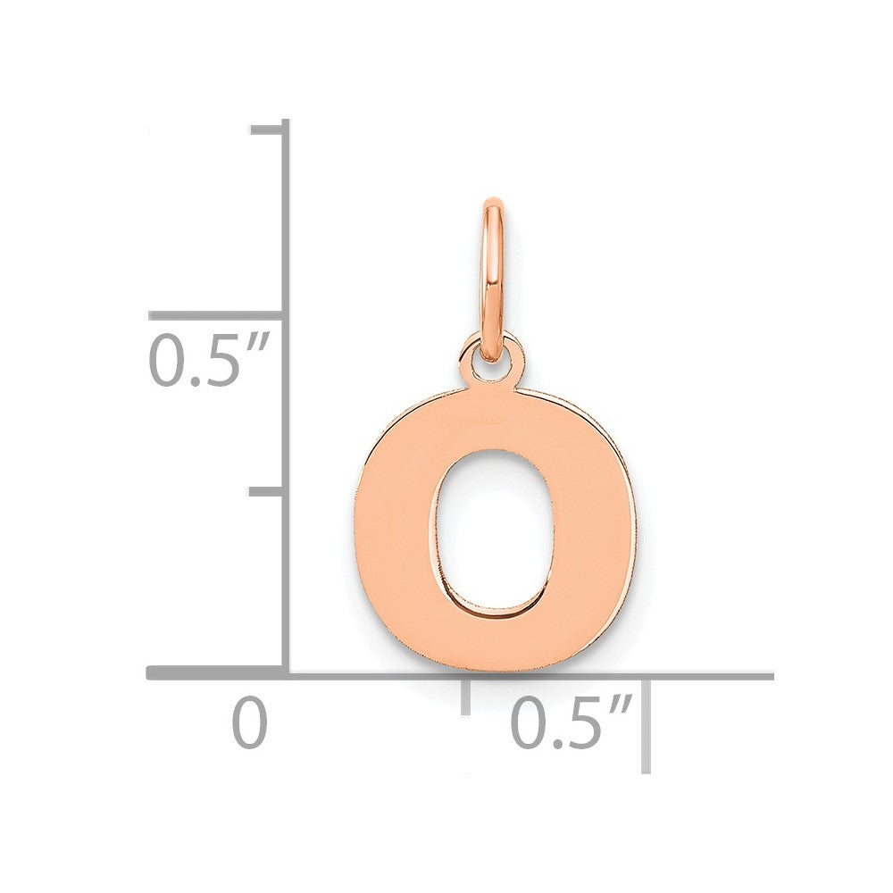10k Rose Gold Letter O Initial Pendant