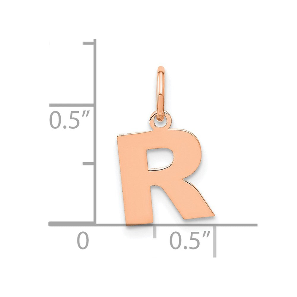 10k Rose Gold Letter R Initial Pendant