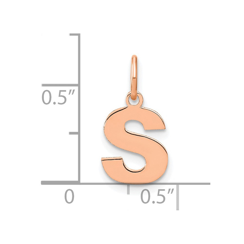 10k Rose Gold Letter S Initial Pendant