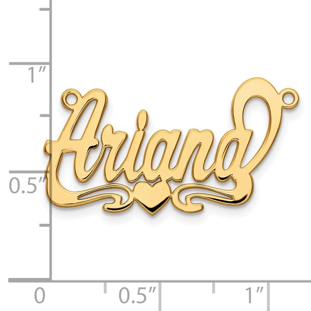 Sterling Silver/Gold-plated Polished Heart Name Plate