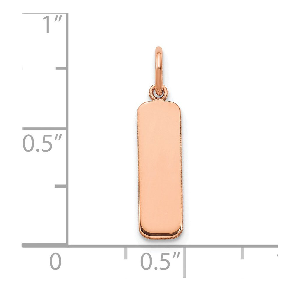 14k Rose Gold Small Blank Bar Charm