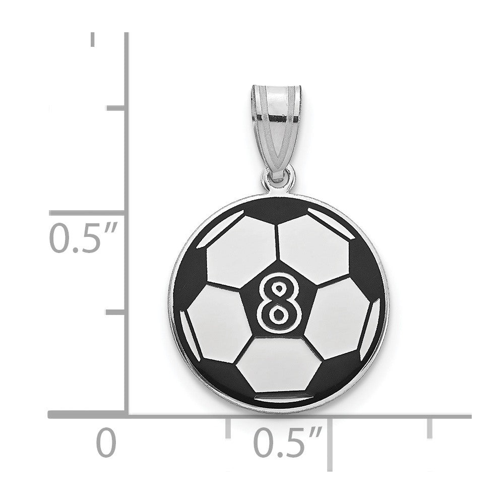 10k White Gold Personalized Soccer Ball Epoxy Pendant