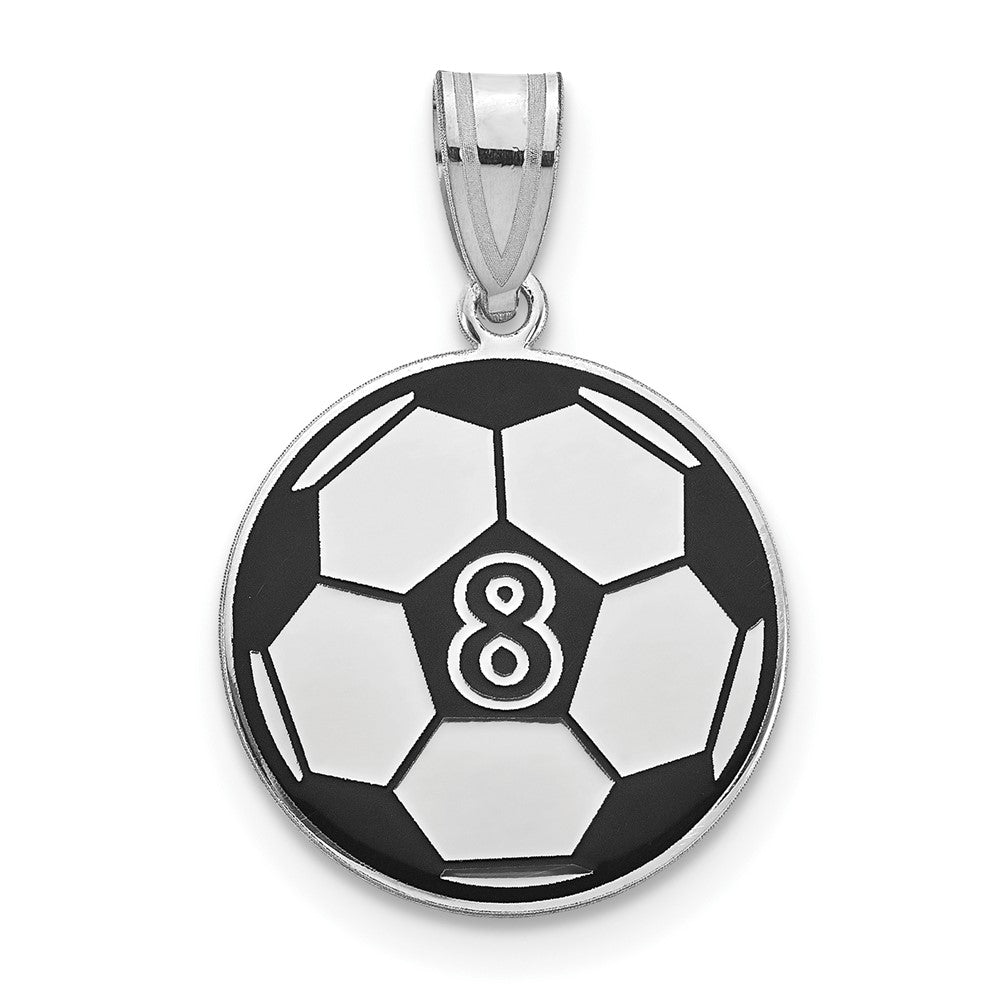 10k White Gold Personalized Soccer Ball Epoxy Pendant