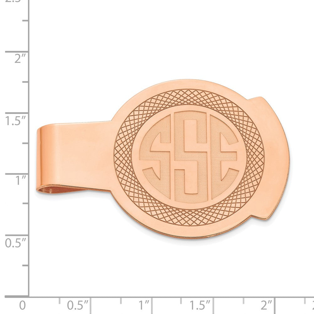 Rose-plated Recessed Letter Monogram Round Monroy Clip