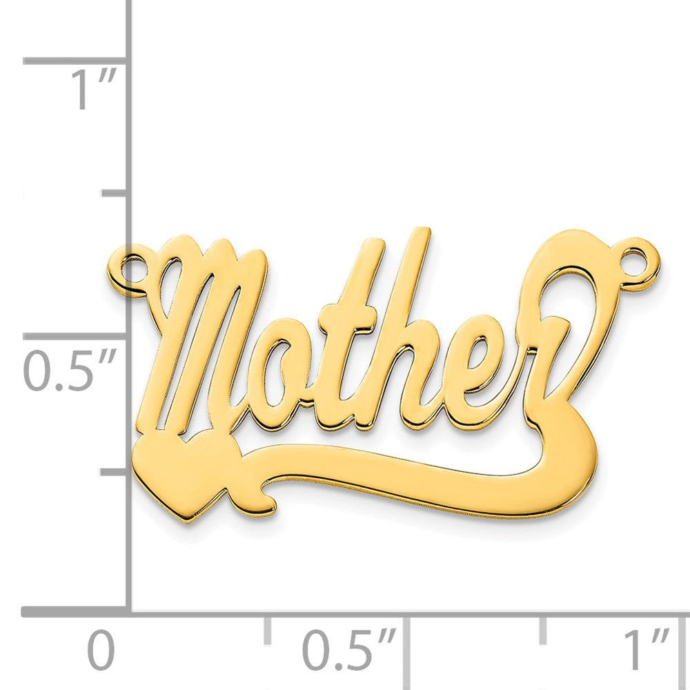 Sterling Silver/Gold-plated Polished Heart Name Plate