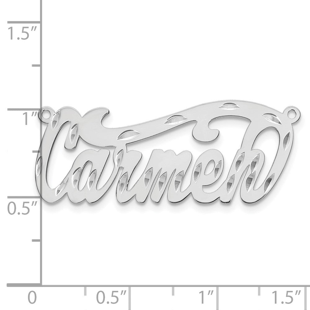 10k White Gold Diamond-cut Name Plate