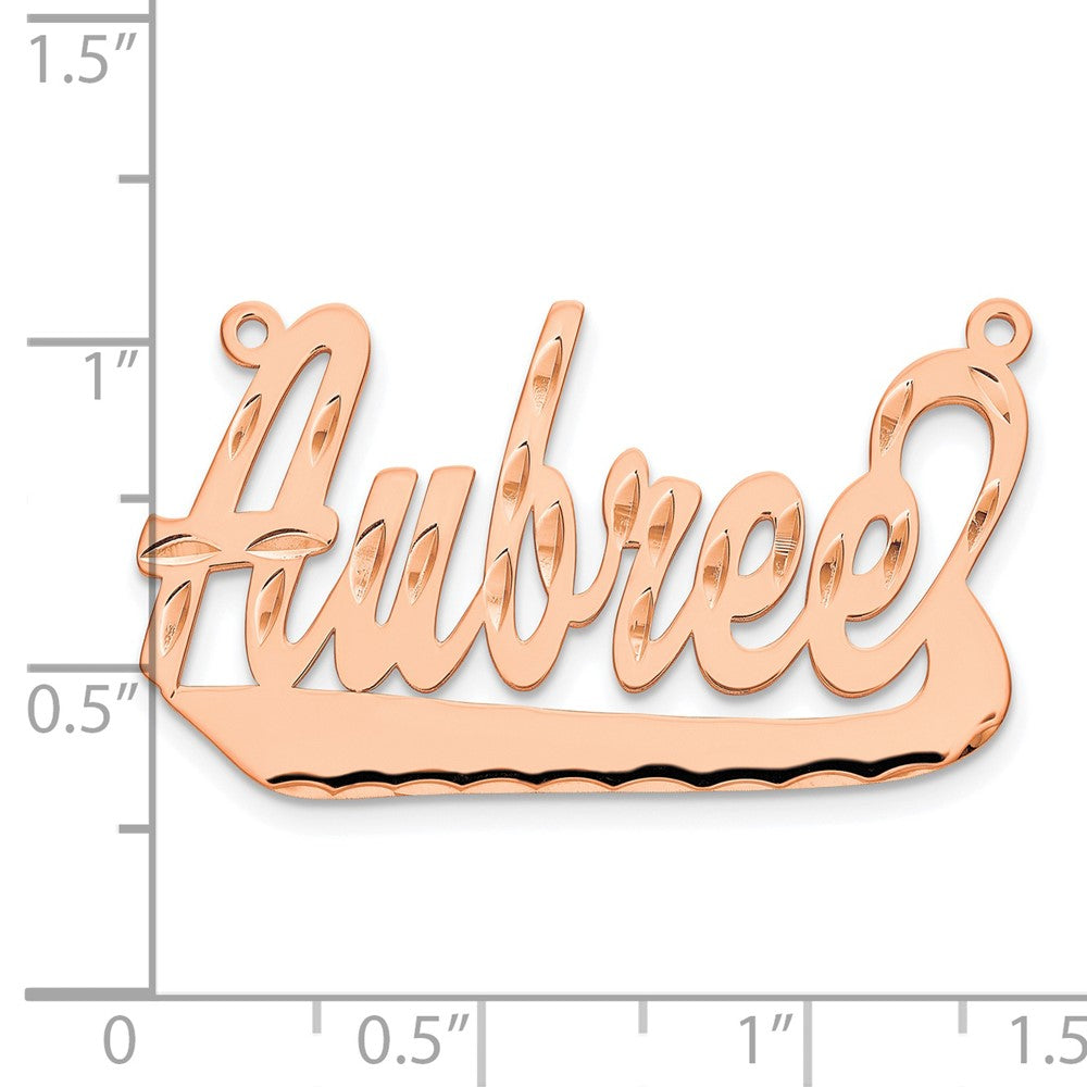 14k Rose Gold Diamond-cut Underlined Name Plate