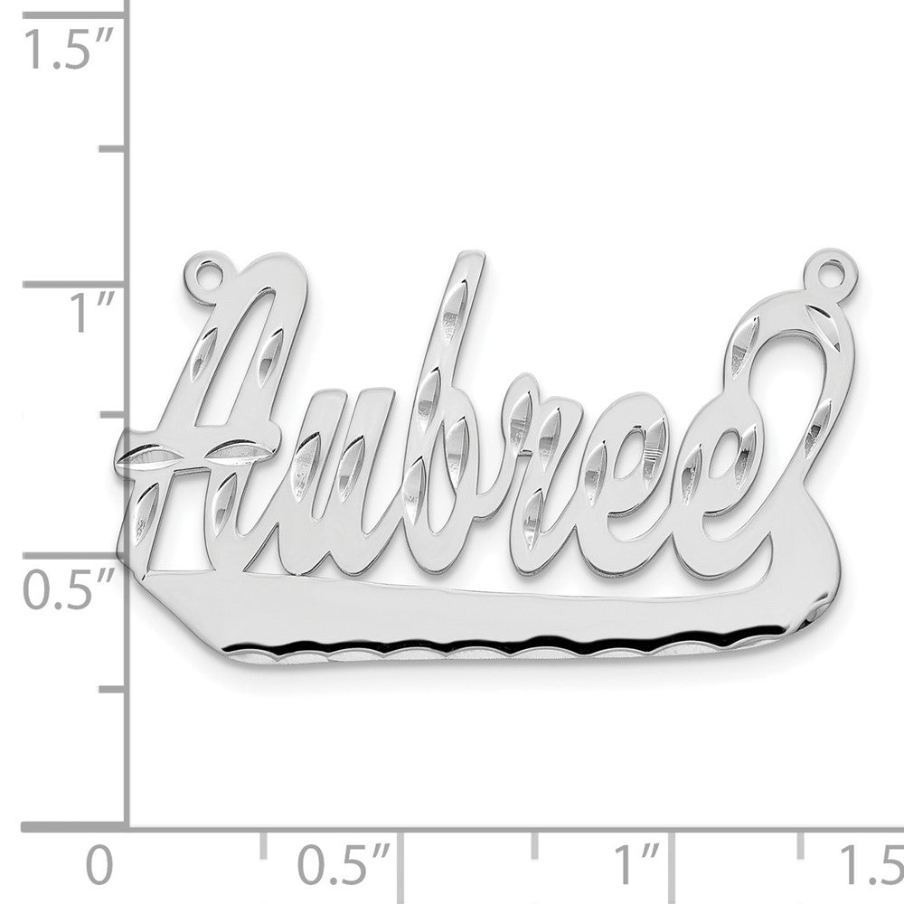 14k White Gold Diamond-cut Underlined Name Plate