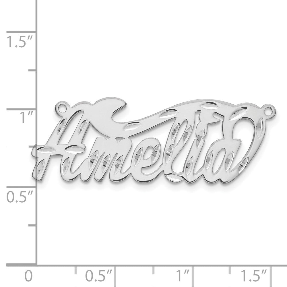 Sterling Silver/Rhodium-plated Diamond-cut name Plate