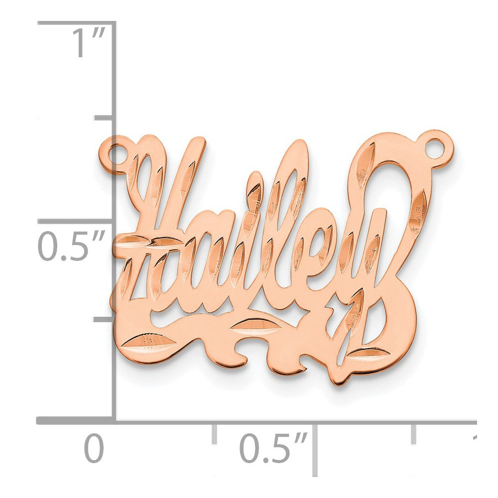14k Rose Gold Diamond-cut Name Plate