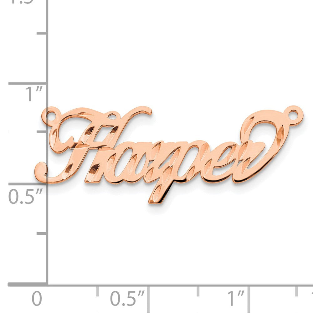 14k Rose Gold Diamond-cut Name Plate