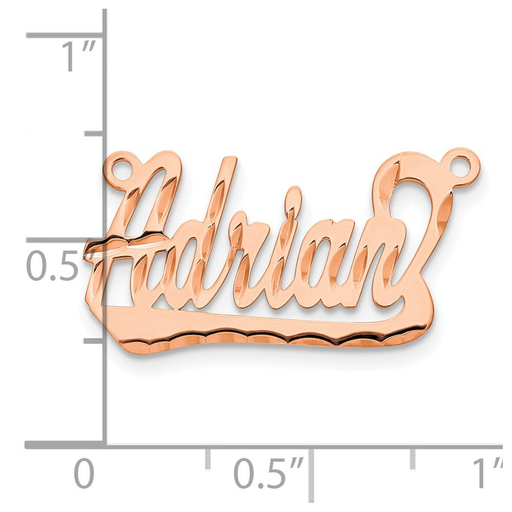 14k Rose Gold Diamond-cut Underlined Name Plate