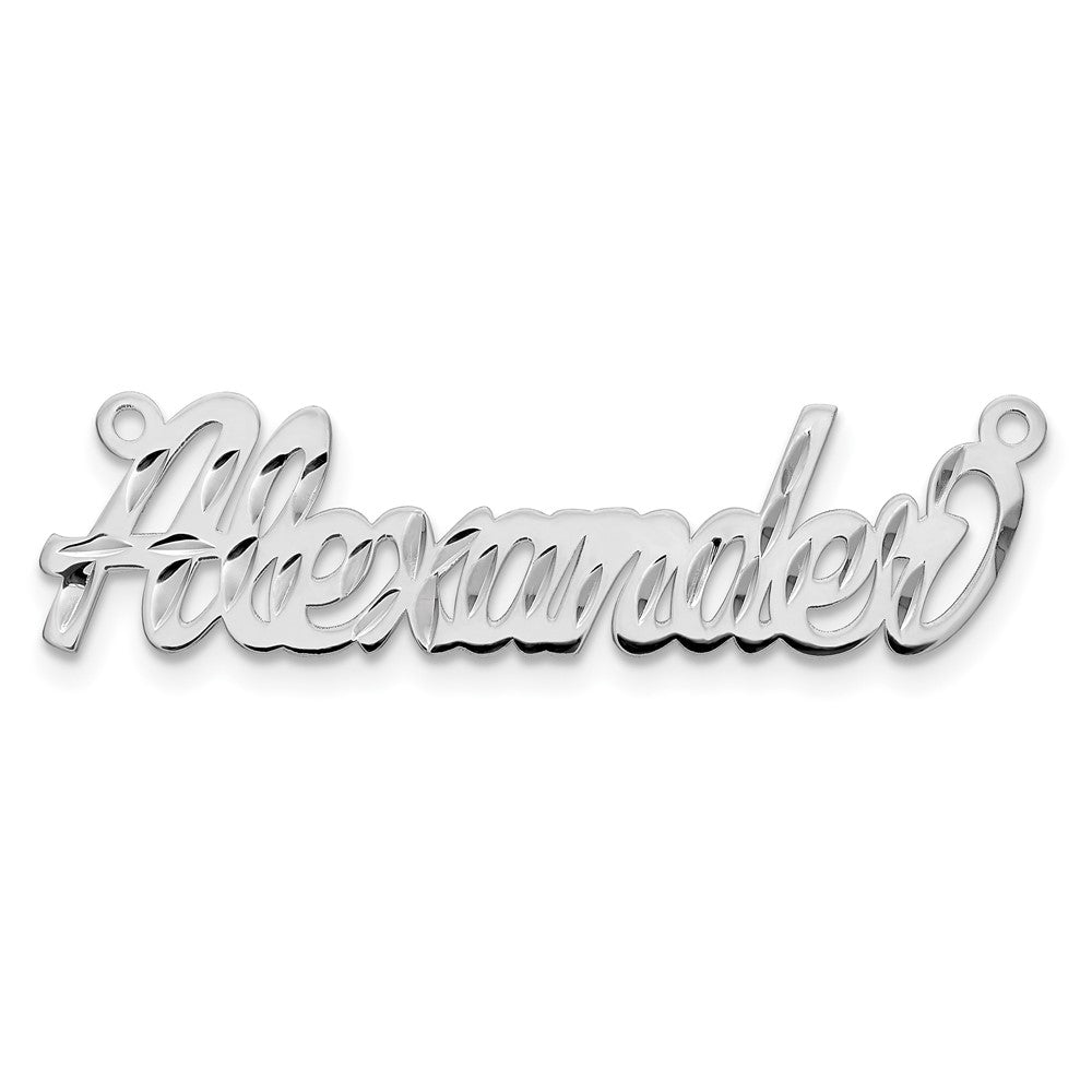 Sterling Silver/Rhodium-plated Diamond-cut Name Plate