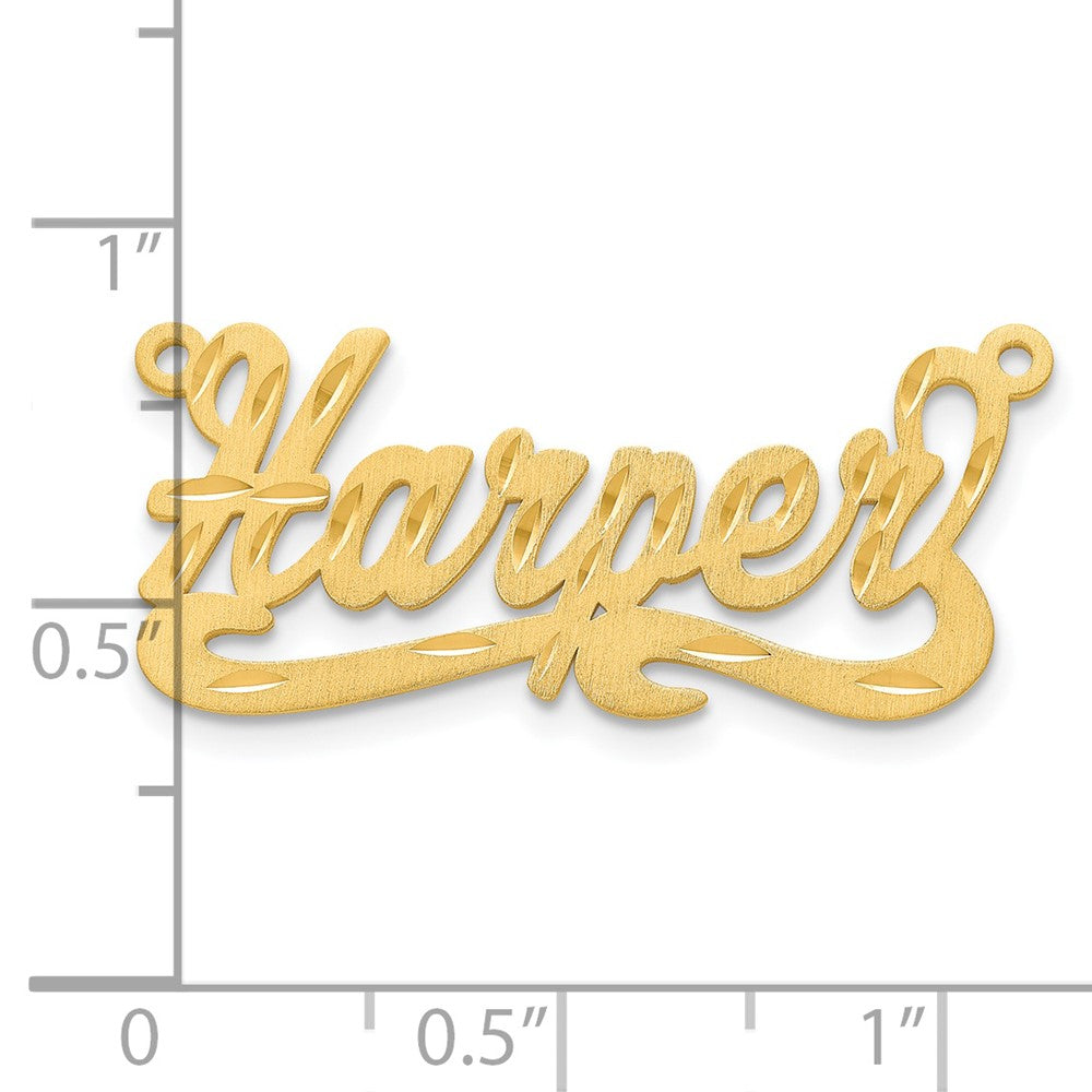 Sterling Silver/Gold-plated Satin Diamond-cut Name Plate