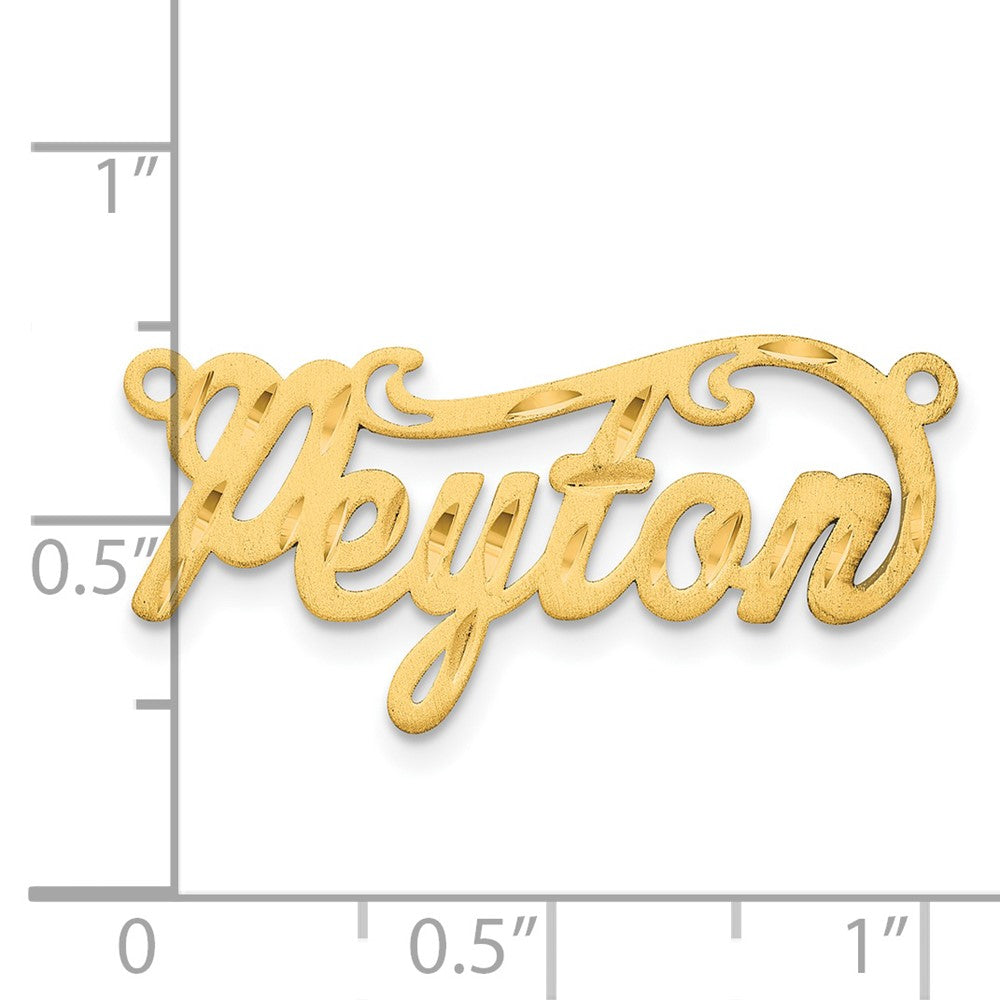 Sterling Silver/Gold-plated Satin Diamond-cut Name Plate