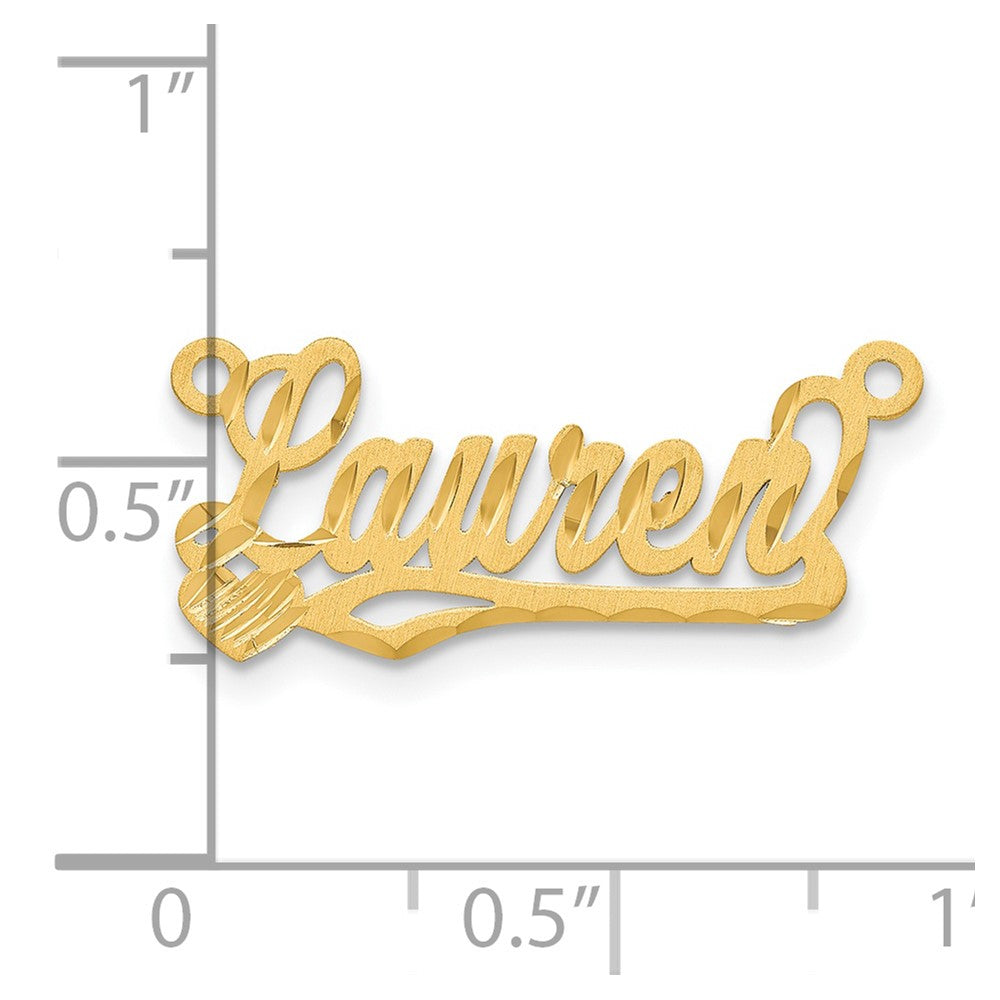 Sterling Silver/Gold-plated Satin Diamond-cut Heart Name Plate