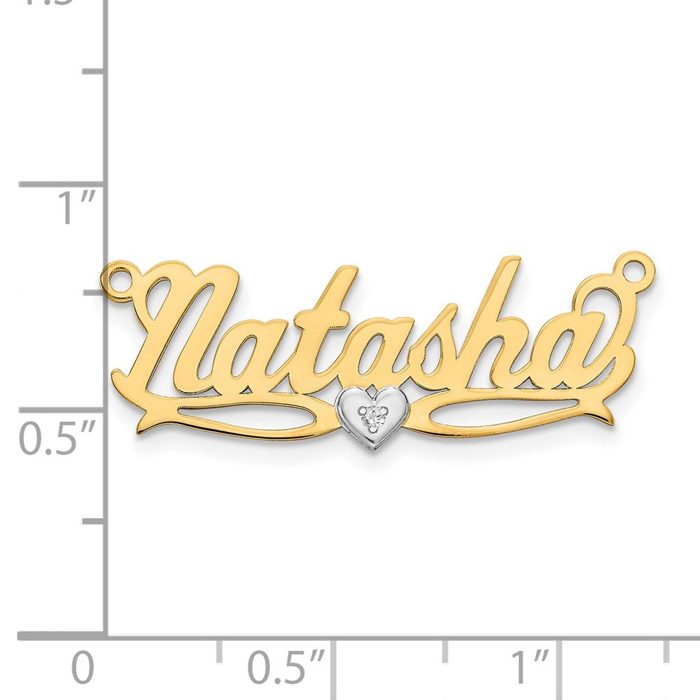 14k Yellow Gold Diamond Name Plate