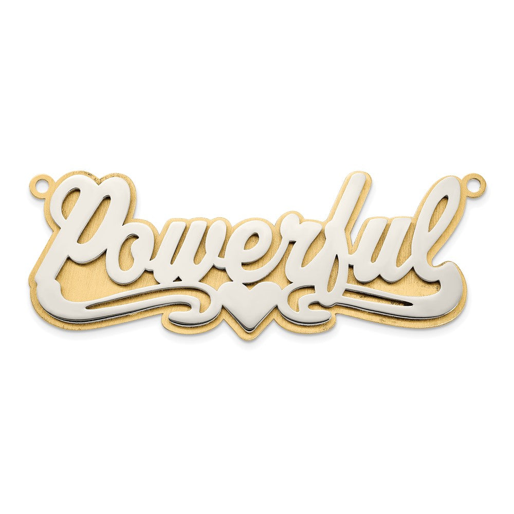 14k 3D Two-tone Polished Name Plate