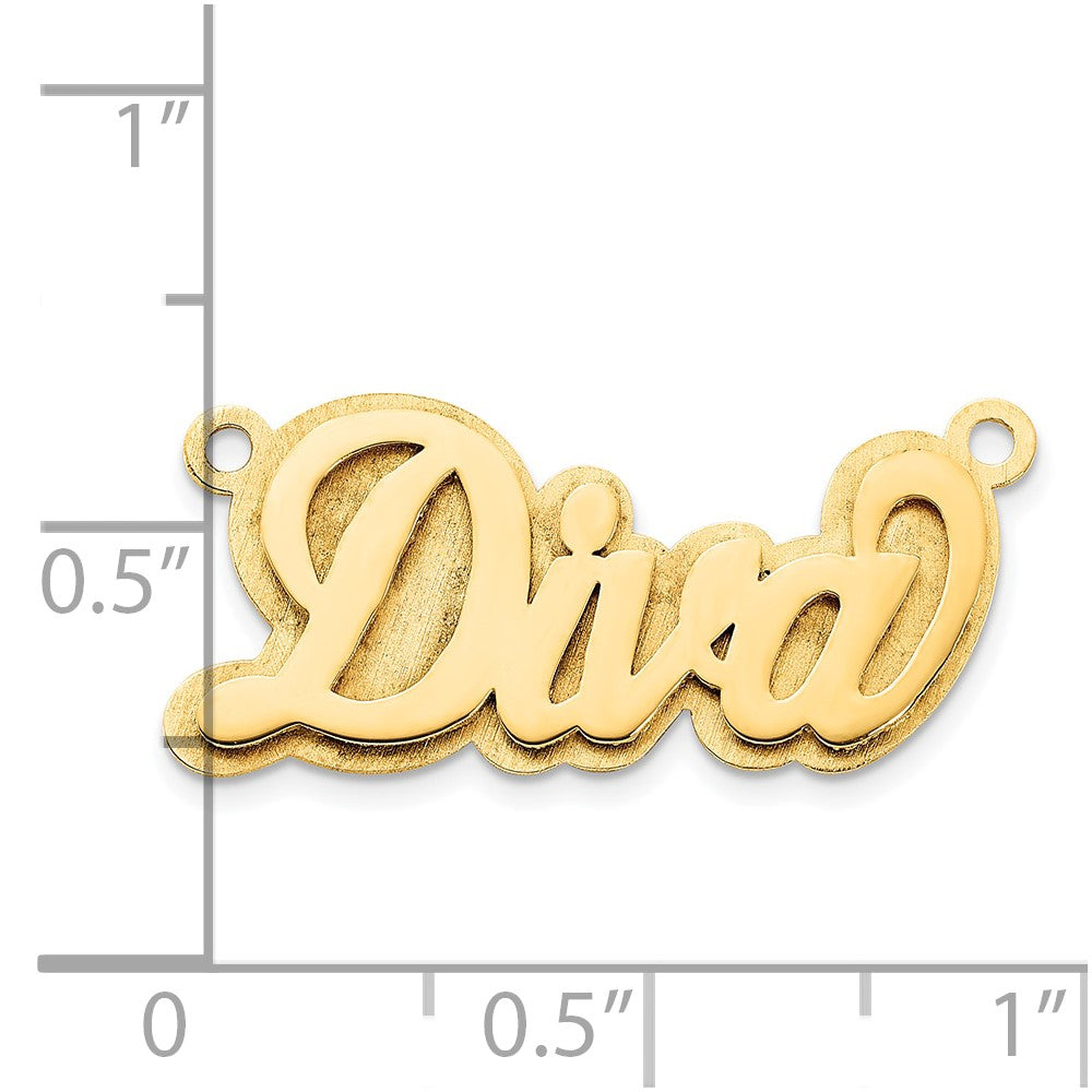 Sterling Silver/Gold-plated 3D Polished Name Plate