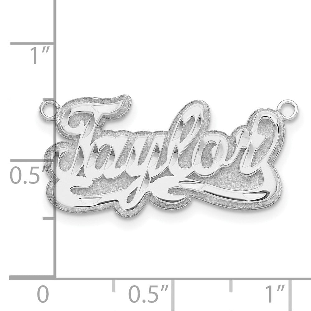 14k White Gold 3D Diamond-cut Name Plate