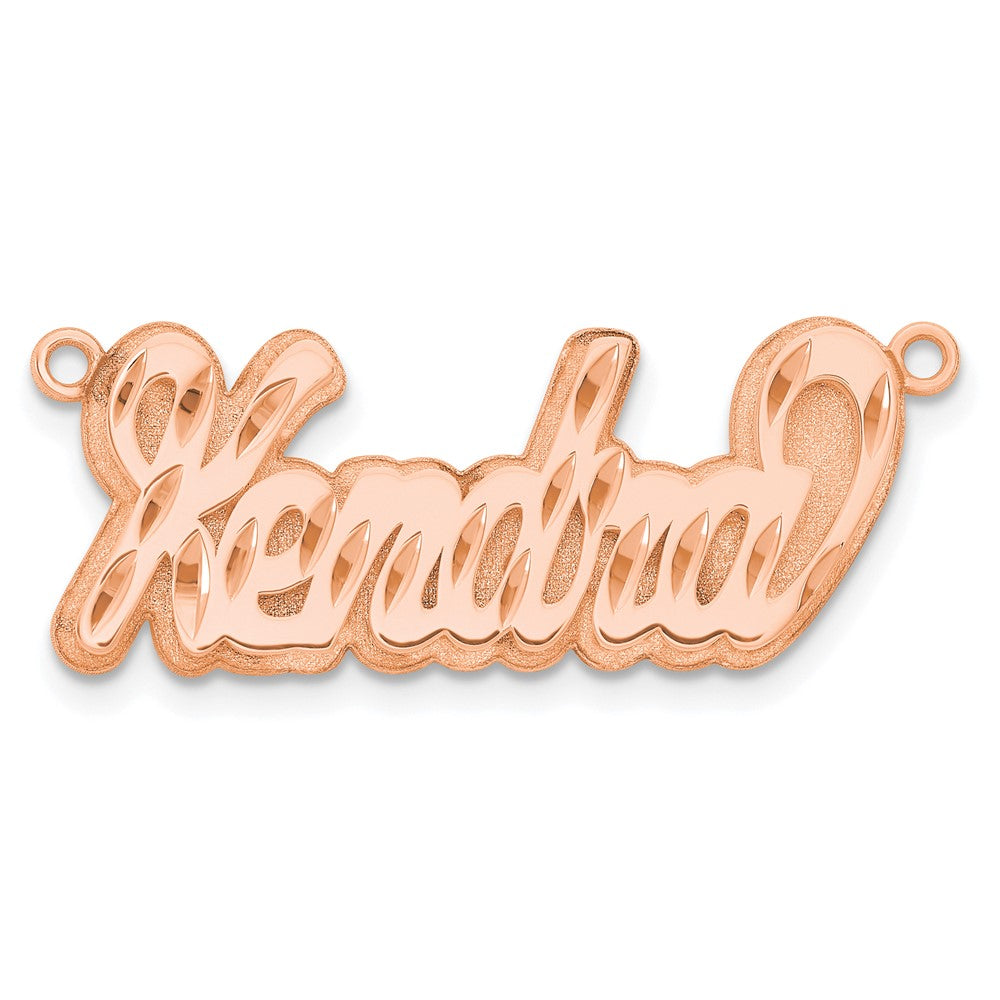 Sterling Silver/Rose-plated 3D Diamond-cut Name Plate