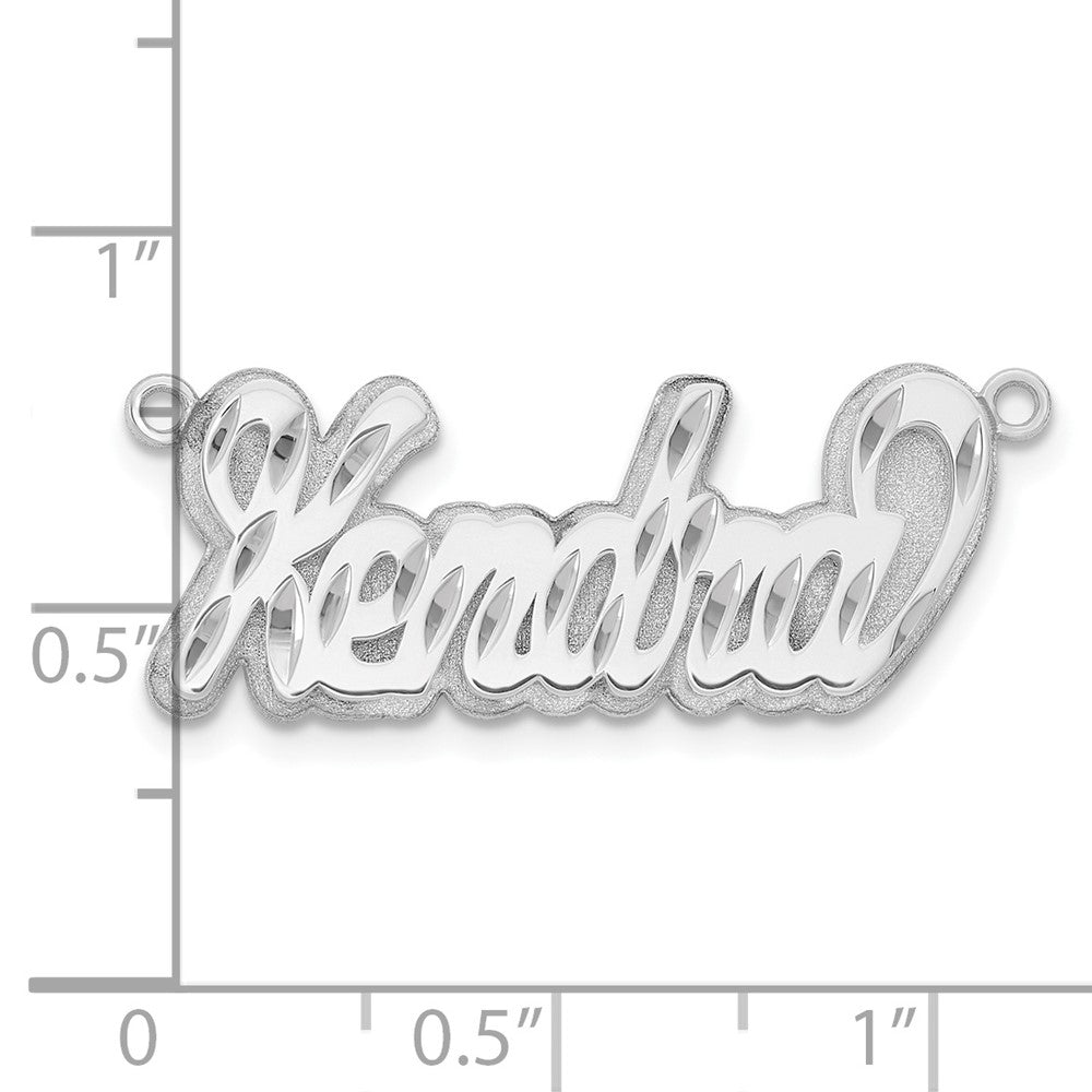 14k White Gold 3D Diamond-cut Name Plate