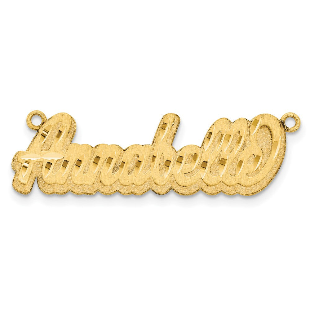 14k Yellow Gold 3D Satin Diamond-cut Name Plate