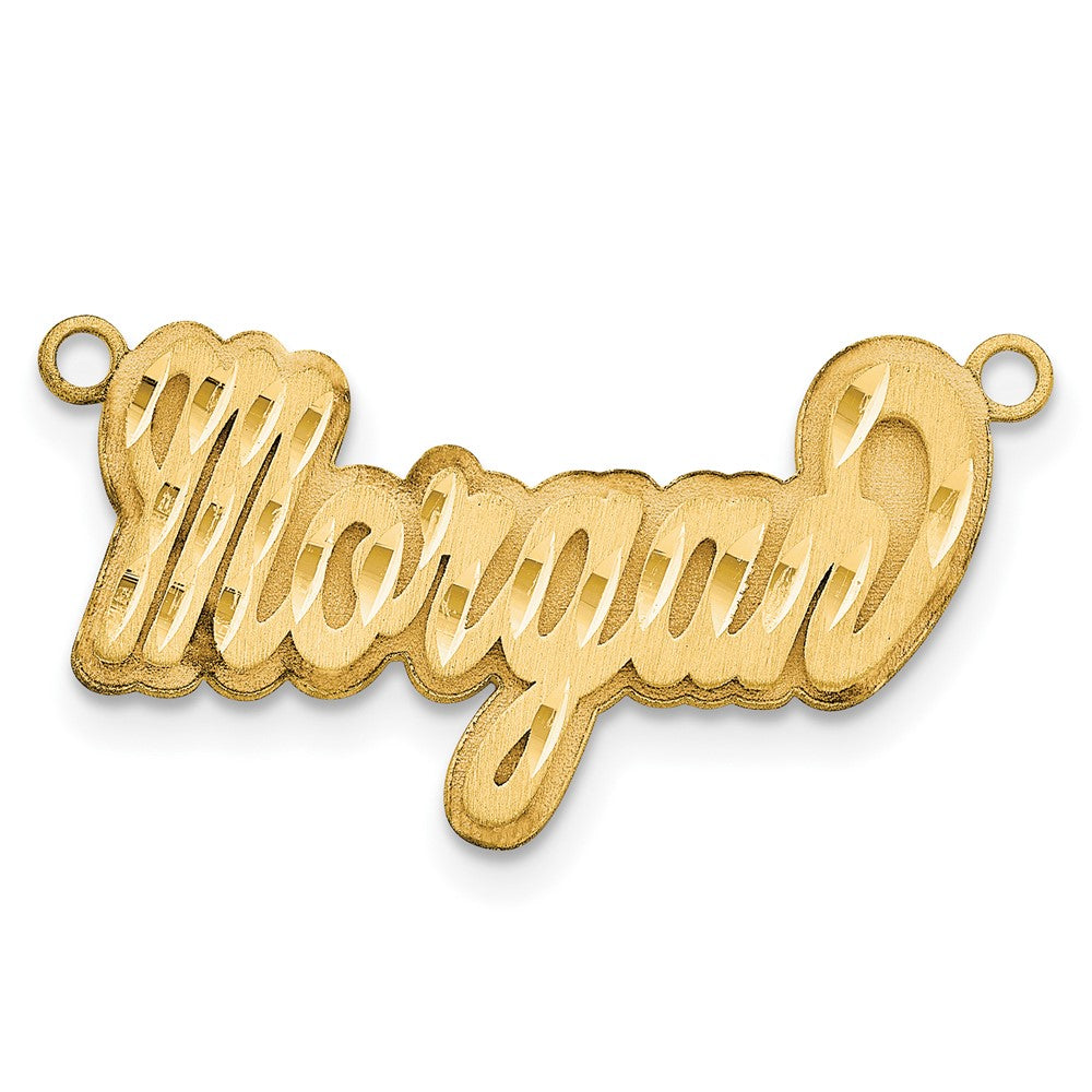 Sterling Silver/Gold-plated 3D Satin Diamond-cut Name Plate