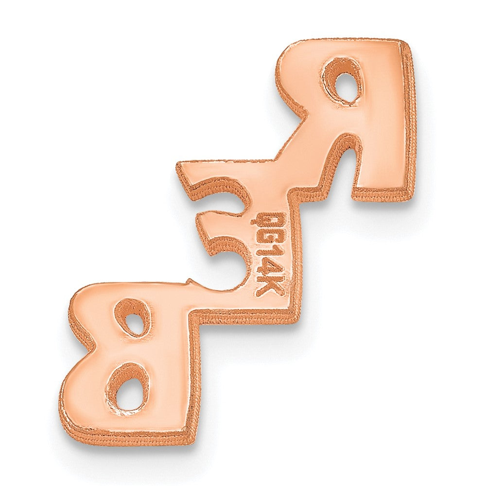 Sterling Silver/Rose-plated Small cut-out Monogram Tie Tac