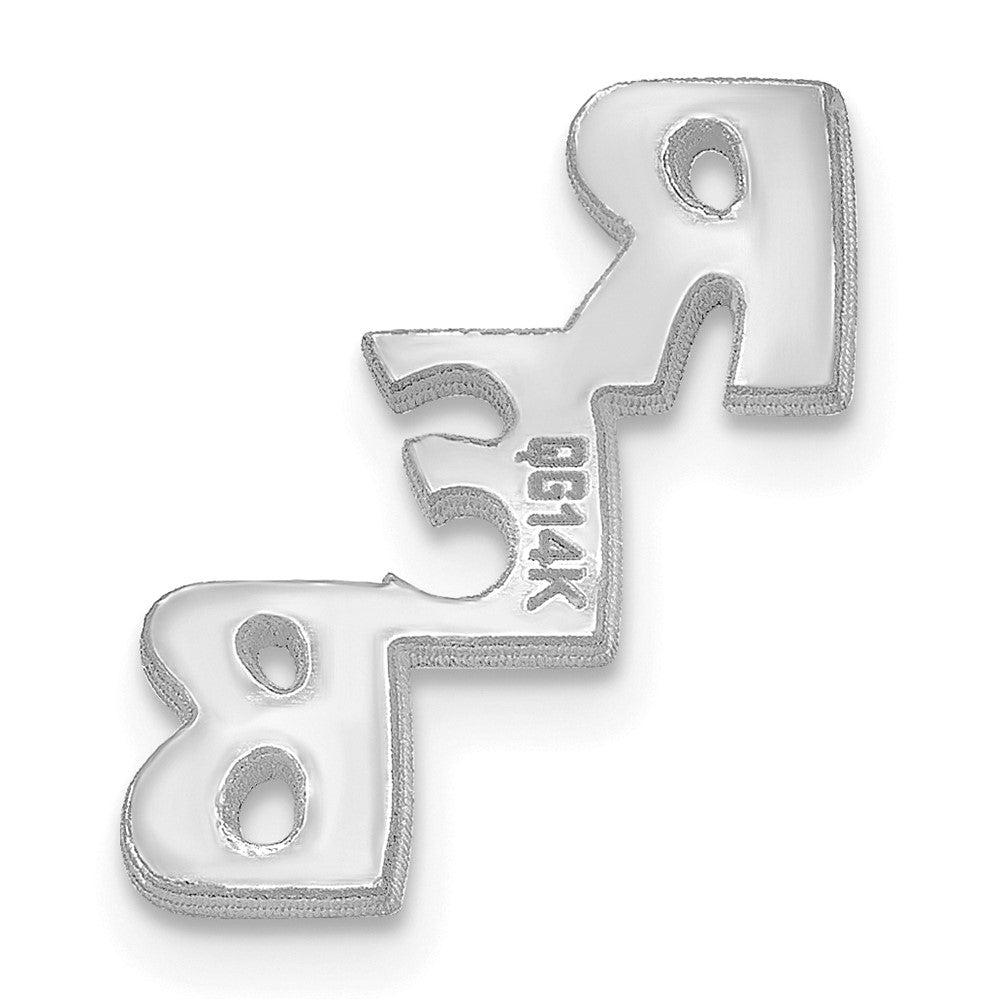 14k White Gold Small cut-out Monogram Tie Tac