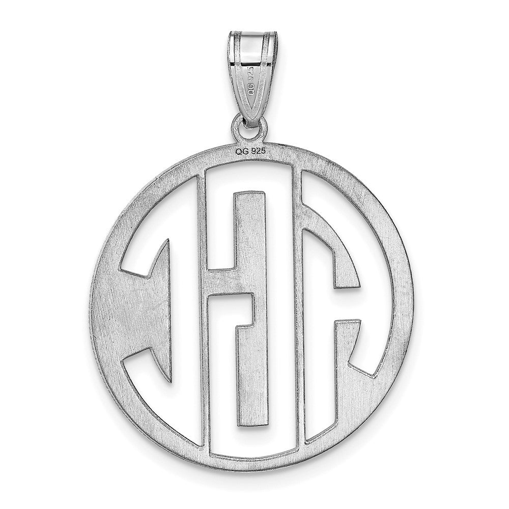 14k White Gold Round Cut-out Monogram Pendant